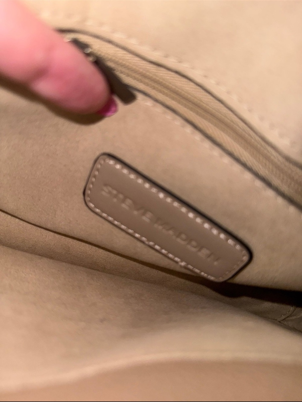 Steve Madden Taupe Pebbled Leather Studded Crossbody - Picture 4 of 6